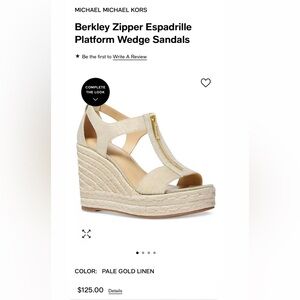 MICHAEL KORS Berkley Zipper Espadrille Platform Wedge Sandals